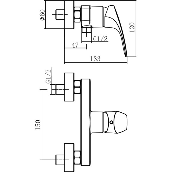 Смеситель для душа Aquanet Static хром (AF330-30C) Смеситель для душа Aquanet Static хром (AF330-30C)