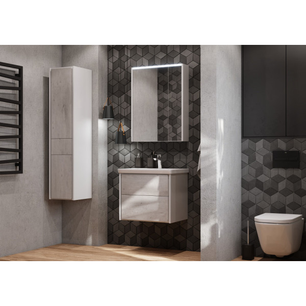 Шкаф зеркальный Roca Ronda 600x145x780 белый матовый, бетон (Z.RU93.0.300.7)