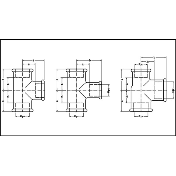 Тройник переходной 2"*1 1/2"*2" (оцинков.)