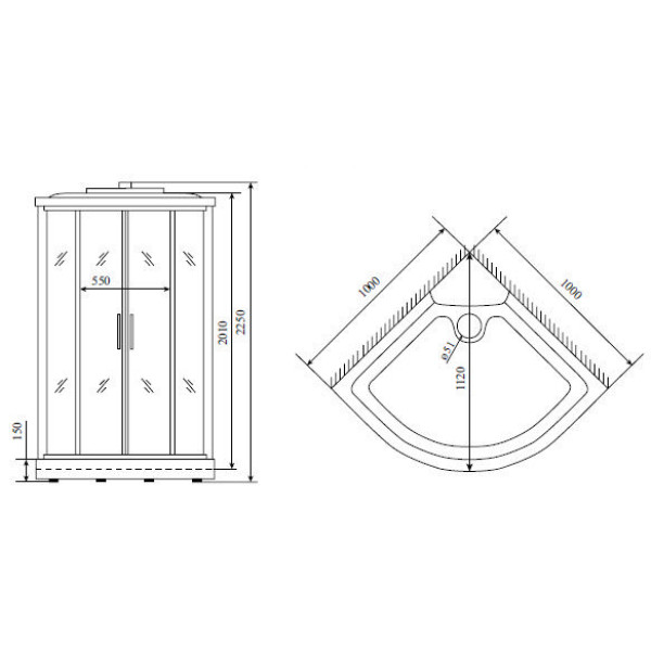 Душевая кабина Timo T-6601 Silver 100x100x220 стекло прозрачное, профиль хром (T-6601 S)