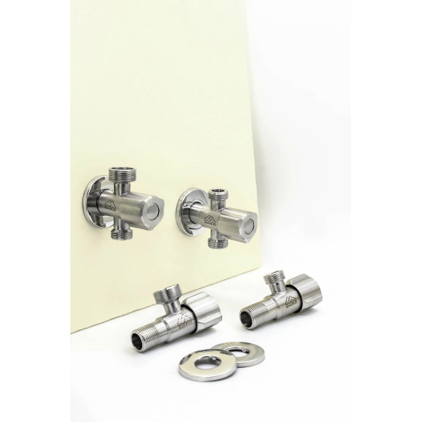 Кран проходной 1/2"х3/4"х3/4" НН Monoflex (нерж.сталь, керамический картридж) (Н02947)