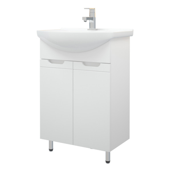 Тумба напольная Melodia Омега 60 (Элеганс 60) 2 двери белая (MFR80003WT)