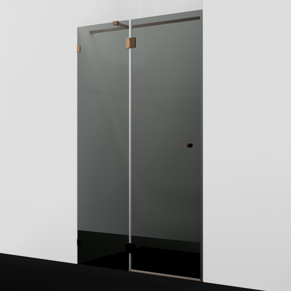 Душевая дверь WasserKRAFT Paar 120x200 стекло Тонированное, профиль золото розовое (88H05-TG)