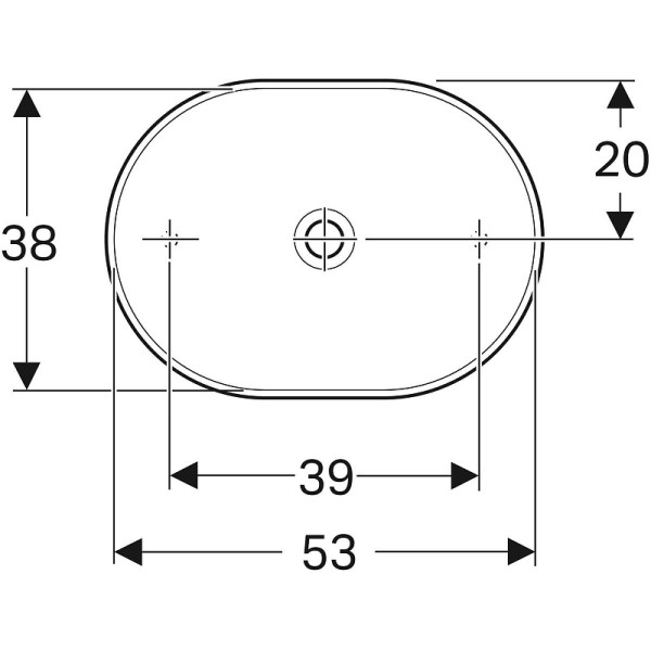 Раковина встраиваемая Geberit VariForm 55x40 без отверстием под смеситель, без отверстием перелива, белая (500.774.01.2)