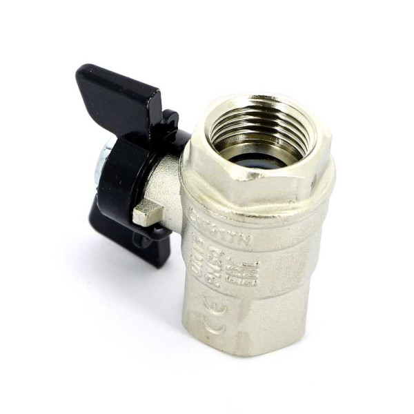 Кран Bugatti 1/2" ВВ шаровый New Jersey 912 (черная бабочка) (09120004)