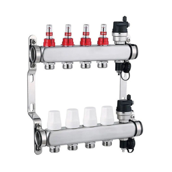 Коллекторная группа 12 отводов 1"*3/4"18 ЕК с расходомерами Kromwell нерж.ст (KW.SM6006125) Коллекторная группа 12 отводов 1"*3/4"18 ЕК с расходомерами Kromwell нерж.ст (KW.SM6006125)