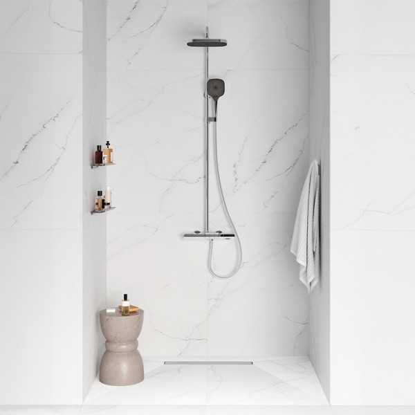 Лоток душевой 600 мм сифон 360 комбинированный затвор двухсторонняя решетка хром Iddis (975B6SB00DZ)