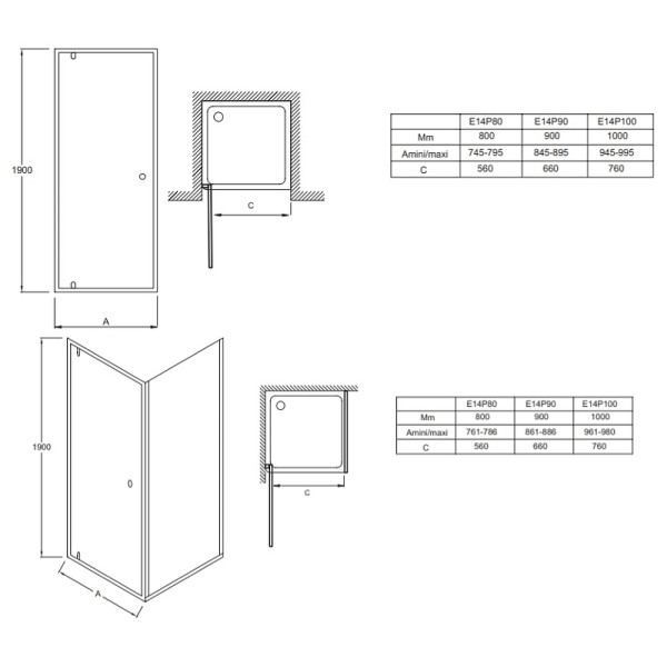 Душевая дверь Jacob Delafon Serenity 89,5x190 стекло прозрачное, профиль хром (E14P90-GA)