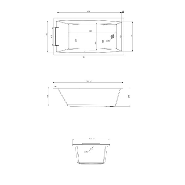 Ванна акриловая 1Marka Aelita 170x90 белая (01аэ1790) Ванна акриловая 1Marka Aelita 170x90 белая (01аэ1790)
