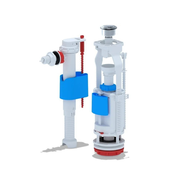 Арматура для смывного бачка АНИ (боковой подвод 1/2" (пластик), 2-уровня, кнопка пласт. хром) АНИ пласт (WC9010C) Арматура для смывного бачка АНИ (боковой подвод 1/2" (пластик), 2-уровня, кнопка пласт. хром) АНИ пласт (WC9010C)