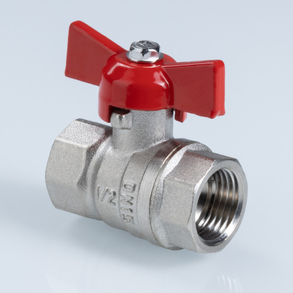 Кран 3/4" ВВ шаровый Valtec Стандарт никелированный (ГОСТ, красная бабочка) VT.122.N.05 Кран 3/4" ВВ шаровый Valtec Стандарт никелированный (ГОСТ, красная бабочка) VT.122.N.05