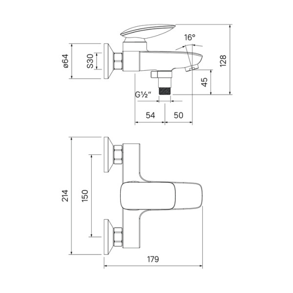 Смеситель для ванны и душа Iddis Stone (STOSB00i02WA)