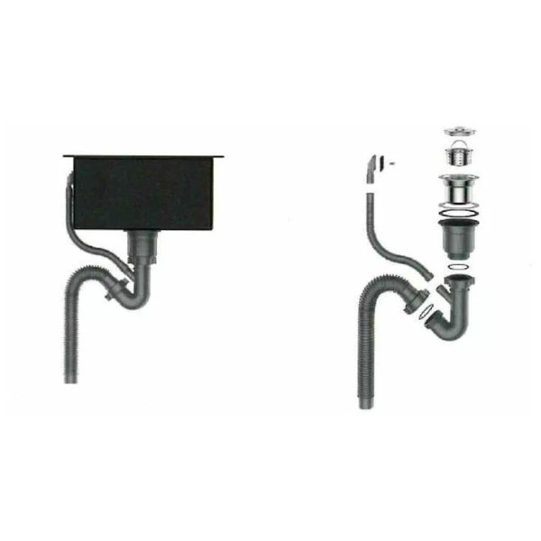 Мойка для кухни врезная Gerhans 60x50x22 нерж. сталь 3 мм, сифон (K36050)