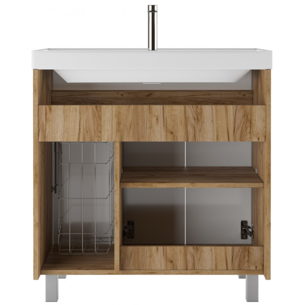 Тумба напольная Classica 80 Karlo без ящика и корзиной для белья Дуб Вотан Домино (DK5304T)