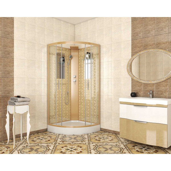 Душевая кабина Niagara Luxe 900*900*2100 стекло прозрачное, профиль золотой (NGL-7715GBK) Душевая кабина Niagara Luxe 900*900*2100 стекло прозрачное, профиль золотой (NGL-7715GBK)