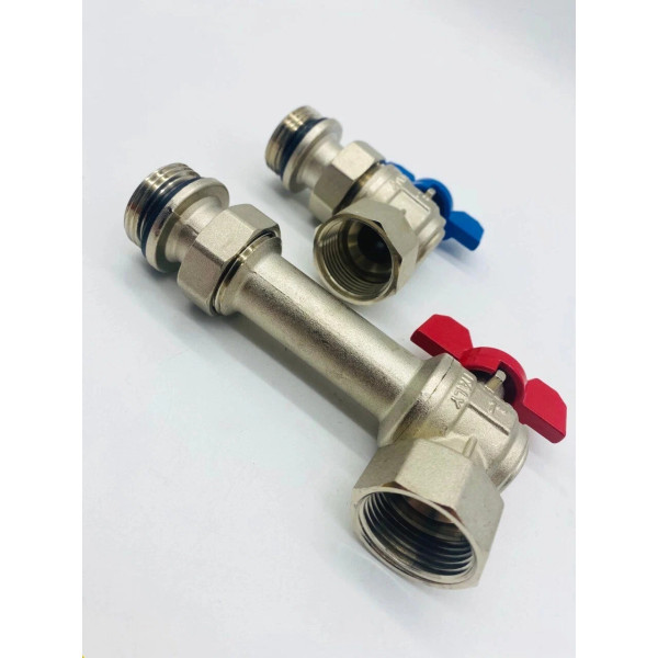 Комплект угловых шаровых кранов с сгонами 1" Vieir (VER63)