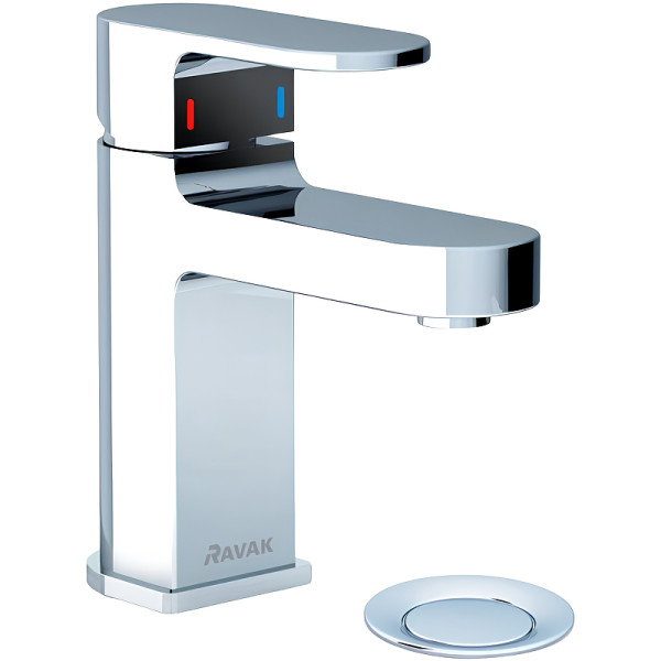 Смеситель для раковины Ravak Chrome CR 011.00 со сливным гарнитуром хром (X070053)