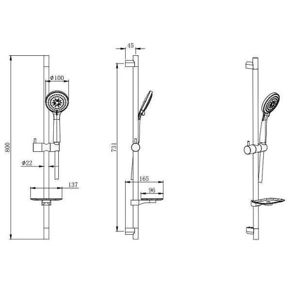 Комплект смесителей Aquatek Вега Set 4 в 1 AQ1046CR+AQ2071CR+AQ2454CR+AQ2011CR (AQ1075CR)