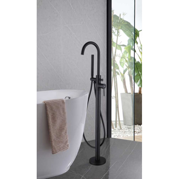 Смеситель напольный Abber Wasser Kreis черный матовый (AF8115B)