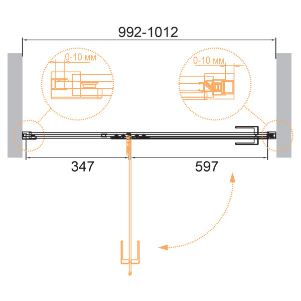 Душевая перегородка Cezares Bellagio 100x196,8 стекло прозрачное, профиль черный (BELLAGIO-B-12-100-C-NERO)