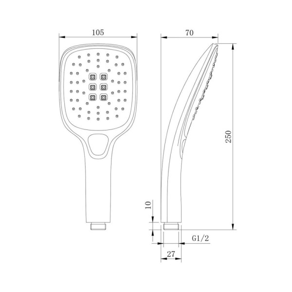 Душевая лейка Aquanika Logic хром (AQL034)