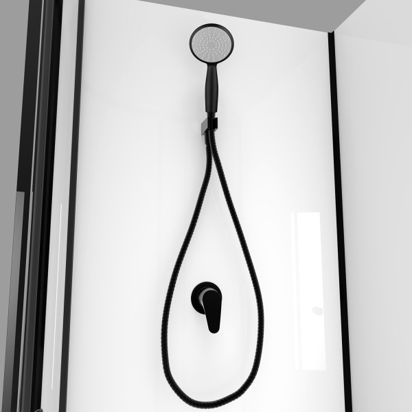 Душевая кабина Loranto Neo 100x100x190 стекло прозрачное, профиль черный (CS-21801-10)