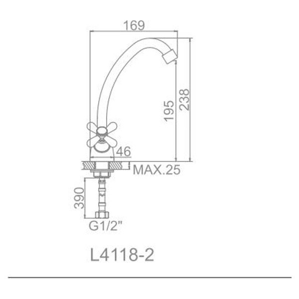 Смеситель для кухни Ledeme (L4118-2)