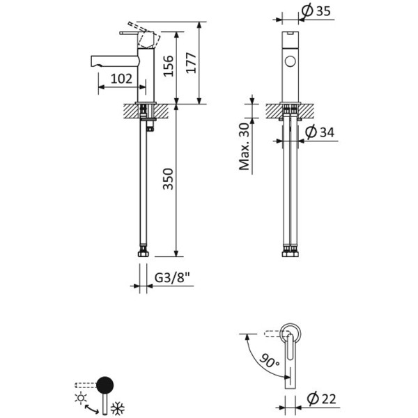 Смеситель для раковины Cezares Leaf (LEAF-LSM2-01-W0)