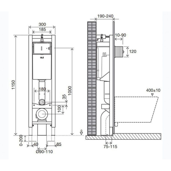 Инсталляция для унитаза Oli Quadra (141945)