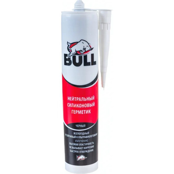 Герметик силиконовый нейтральный Bull 280 мл. (черный) (NB905)