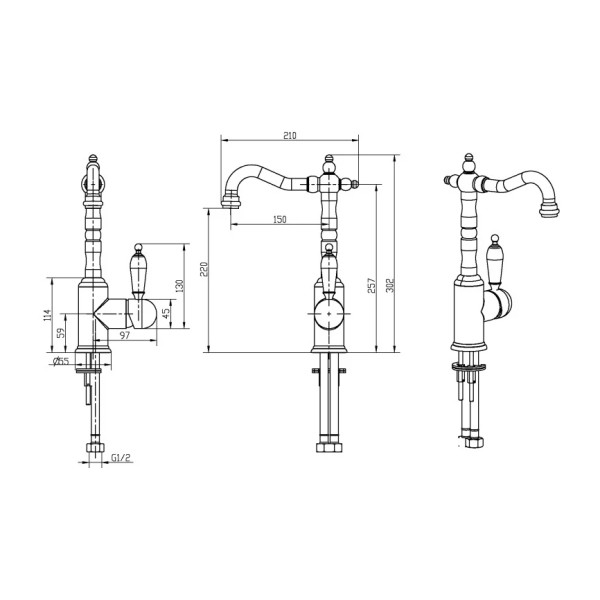 Смеситель для раковины Boheme Crystal хром (262-CRST)