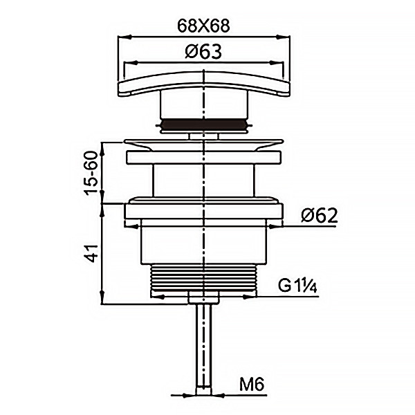 Донный клапан Azario Белый (AZ-106-WHI)