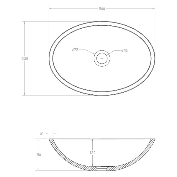 Раковина накладная Abber Karbon 500x350 черный (AK2042) Раковина накладная Abber Karbon 500x350 черный (AK2042)