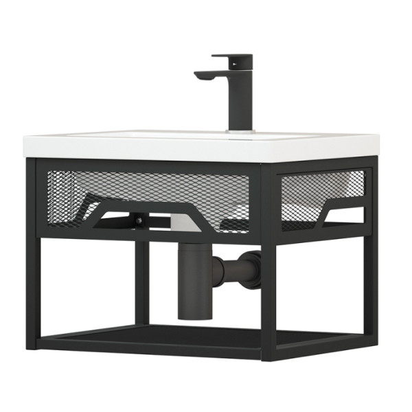 Тумба подвесная Melodia Металлика 50 (Como 50) металл черная (MFR80103BK)