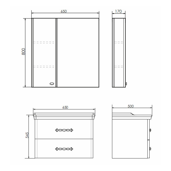 Тумба подвесная Comforty Марио 650x545x500 дуб темный матовый с раковиной (00-00001491)