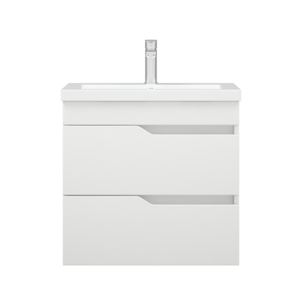 Тумба подвесная Melodia Лотос 60 (Como 60) 2 ящика белая (MFR80025WT)