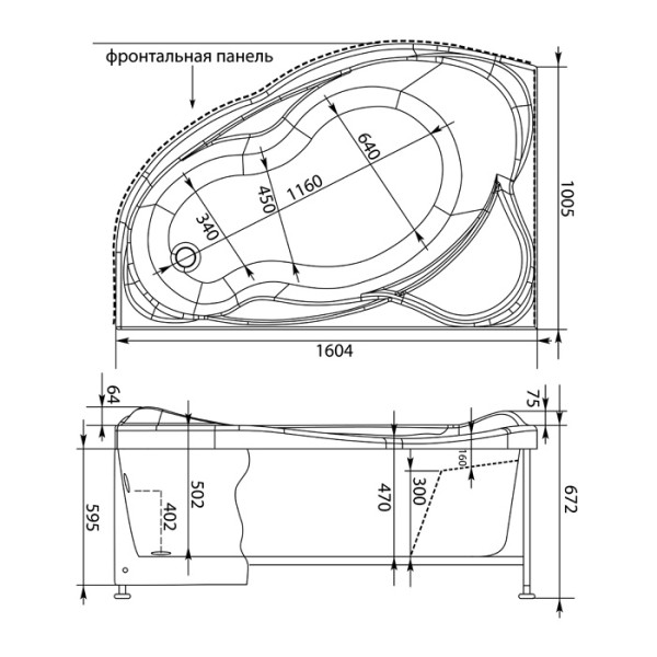 Экран фронтальный для ванны Aquanet Jamaica 160 L Экран фронтальный для ванны Aquanet Jamaica 160 L