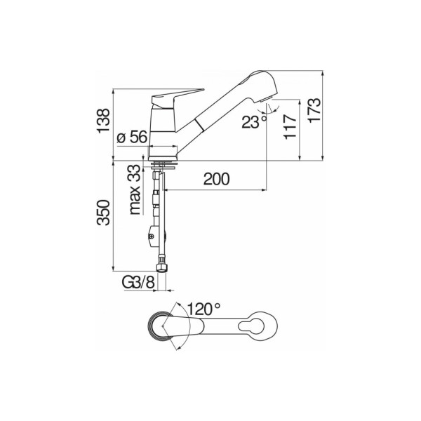 Смеситель для кухни Nobili Blues хром, с вытяжным изливом (BS101127CR) Смеситель для кухни Nobili Blues хром, с вытяжным изливом (BS101127CR)
