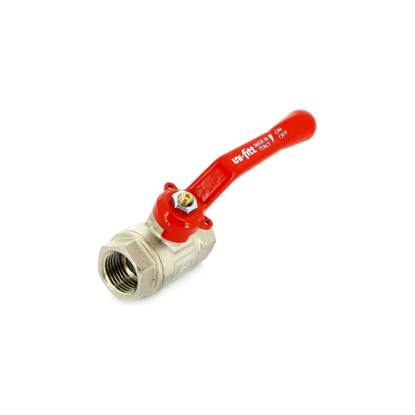 Кран 1/2" ВВ шаровый Uni-Fitt Etalon (ГОСТ, красная ручка) 110L2000