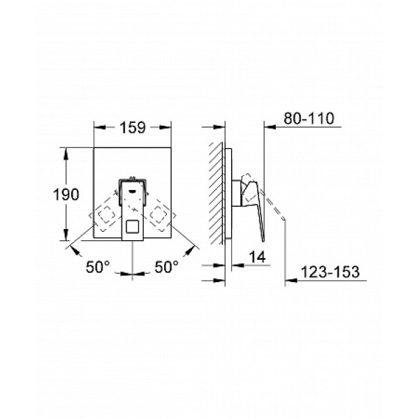 Смеситель для душа Grohe Eurocube (19898000)