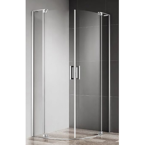Душевой уголок Cezares Slider 80x80x195 стекло прозрачное, профиль хром (SLIDER-R-2-80/90-C-Cr)