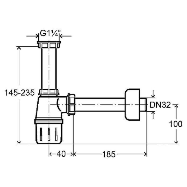 Сифон для раковины (пластик) с пристенной розеткой D=50 мм 1 1/4х32 белый Viega (108694)