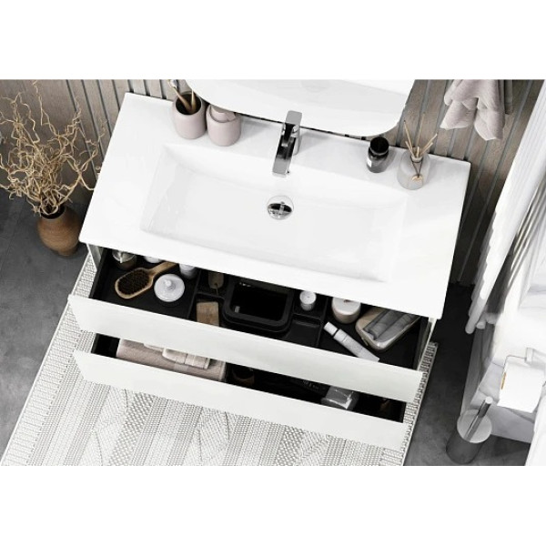 Тумба-умывальник Aquaton Сохо 100 Белый глянец/1WH501627 РаковинаЭлина 100 (1A2582K2AJ010)