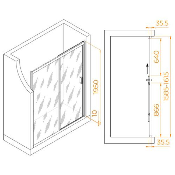 Душевая дверь RGW PA-017-B 93x195 стекло прозрачное, профиль черный (350801716-14) Душевая дверь RGW PA-017-B 93x195 стекло прозрачное, профиль черный (350801716-14)