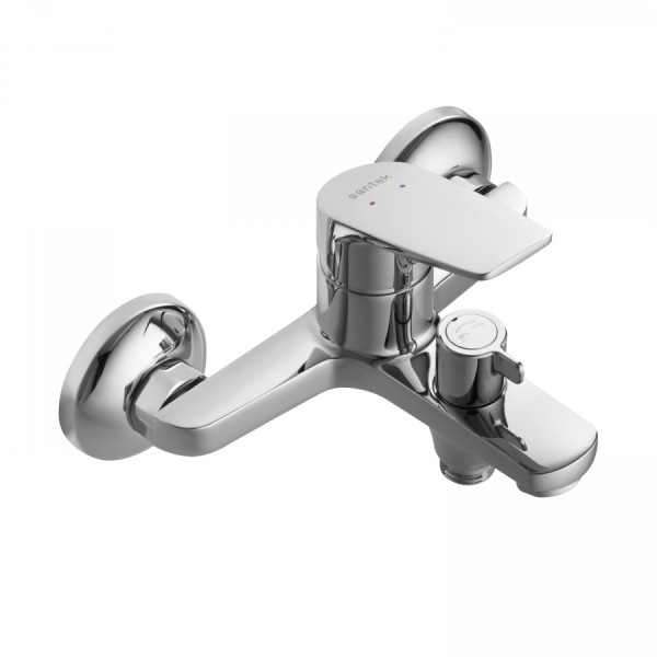 Смеситель для ванны и душа Santek Кант хром с душевым гарнитуром (WH5A1002C001) Смеситель для ванны и душа Santek Кант хром с душевым гарнитуром (WH5A1002C001)