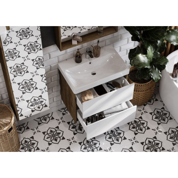 Тумба подвесная Aquaton Сканди 682x427x591 белый, дуб рустикальный (1.A251.8.01S.DZ9.0) Тумба подвесная Aquaton Сканди 682x427x591 белый, дуб рустикальный (1.A251.8.01S.DZ9.0)