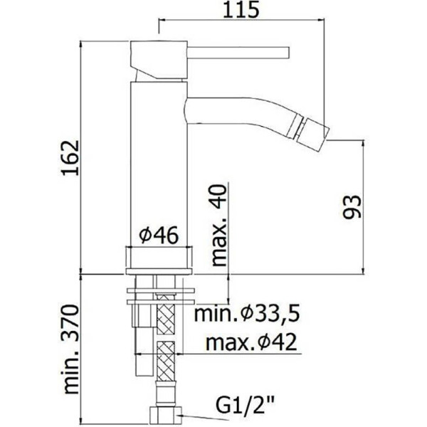 Смеситель для биде Paffoni Light черный (LIG131NO)