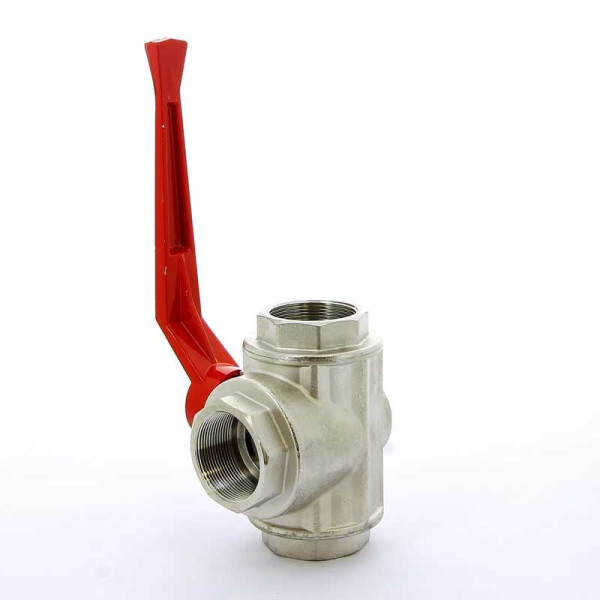 Кран Itap 2" шаровый трёхходовой T-порт (красная ручка-рычаг) (1280200T)
