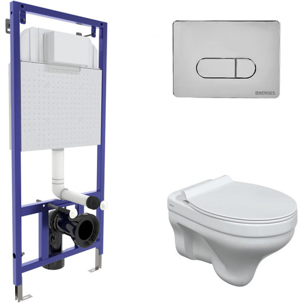 Комплект инсталляция с унитазом Berges Novum c с кнопкой D3 глянцевый хром, унитаз ALBIT S, сидение Top Slim SO (042437) Комплект инсталляция с унитазом Berges Novum c с кнопкой D3 глянцевый хром, унитаз ALBIT S, сидение Top Slim SO (042437)