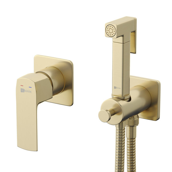 Смеситель с гигиеническим душем Lemark Ursus встраиваемый золото светлое (LM7219BG) Смеситель с гигиеническим душем Lemark Ursus встраиваемый золото светлое (LM7219BG)